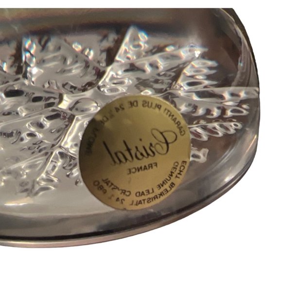 Vtg CRISTAL Clear Dome Leaded Crystal Snowflake Paper Weight 3 1/2" Made France - Picture 6 of 6